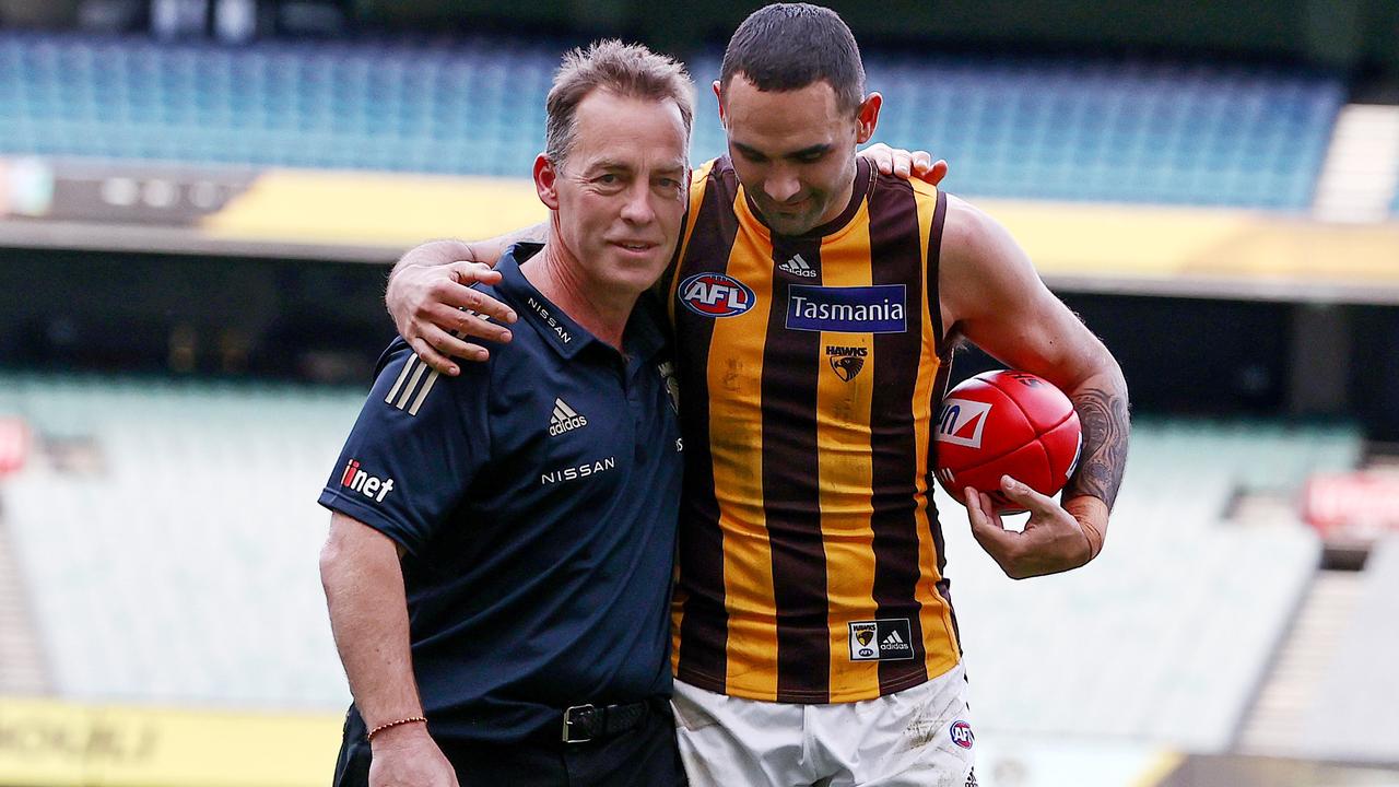 Burgyone backs the Hawks to bounce back despite the “messy” departure of coach Alastair Clarkson last year. Picture: Michael Klein