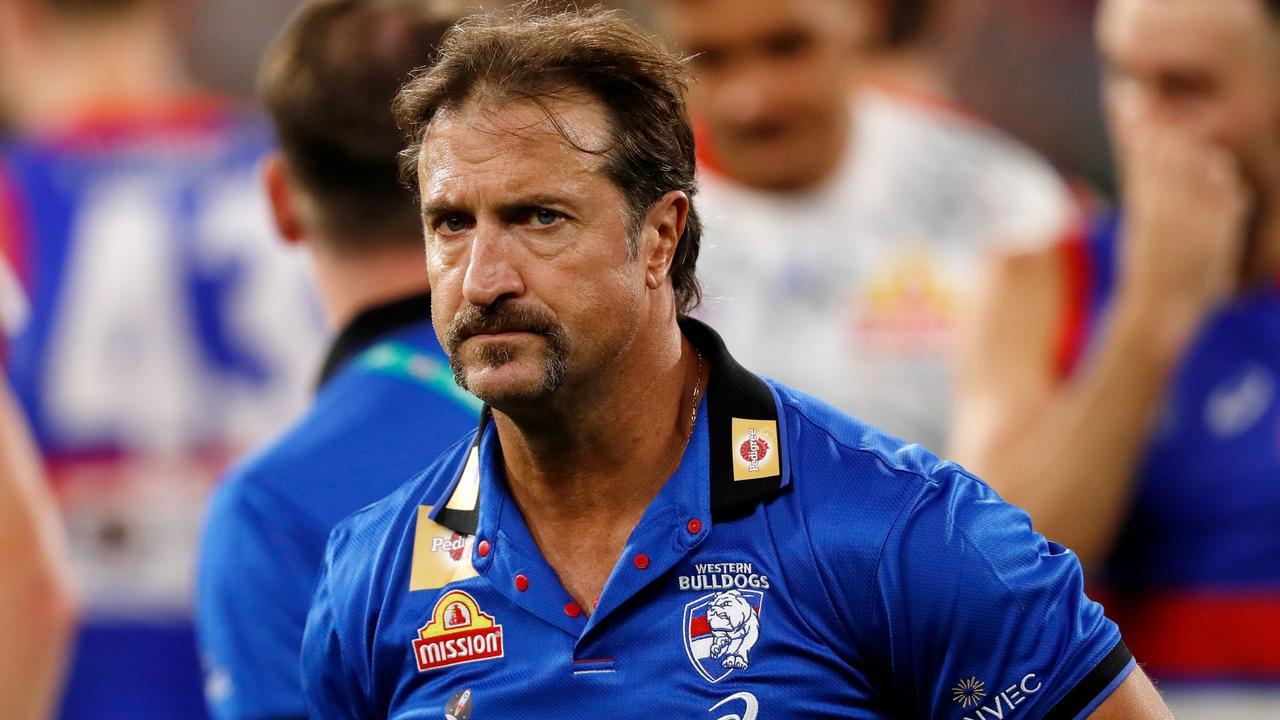 Western Bulldogs coach Luke Beveridge during the Dogs’ round 1 loss. Picture: Dylan Burns/AFL Photos via Getty Images