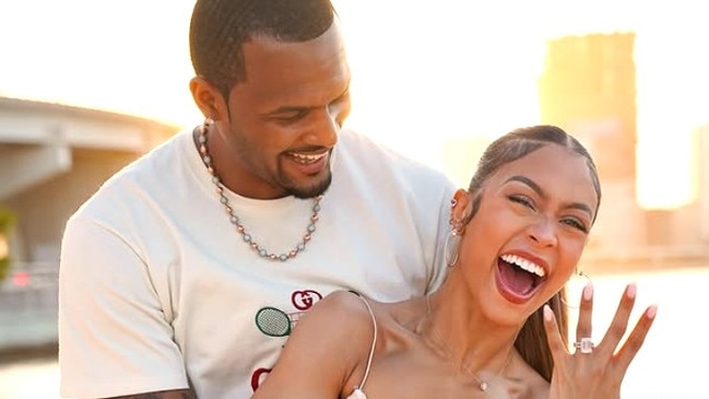 DeShaun Watson and Jilly Aanais show off the bling. Photo: Jilly Anais/Instagram.