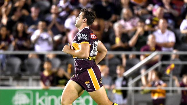 Patrick Carrigan captained the Broncos in their trial against the Titans. Picture: Bradley Kanaris/Getty Images