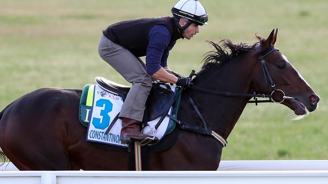 Constantinople produced an eye-ctahcing run in the Caulfield Cup. Picture: Getty Images