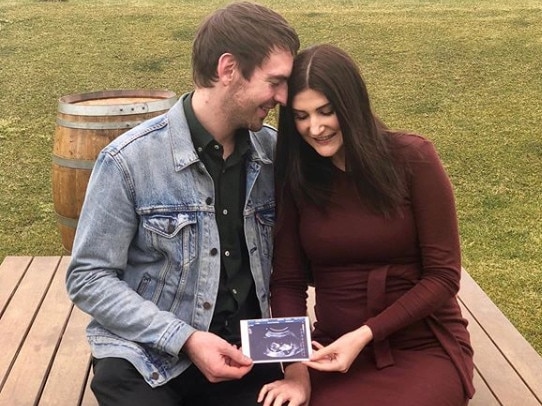 Callum Hann and wife Crystal expecting their first child. Picture: Instagram.