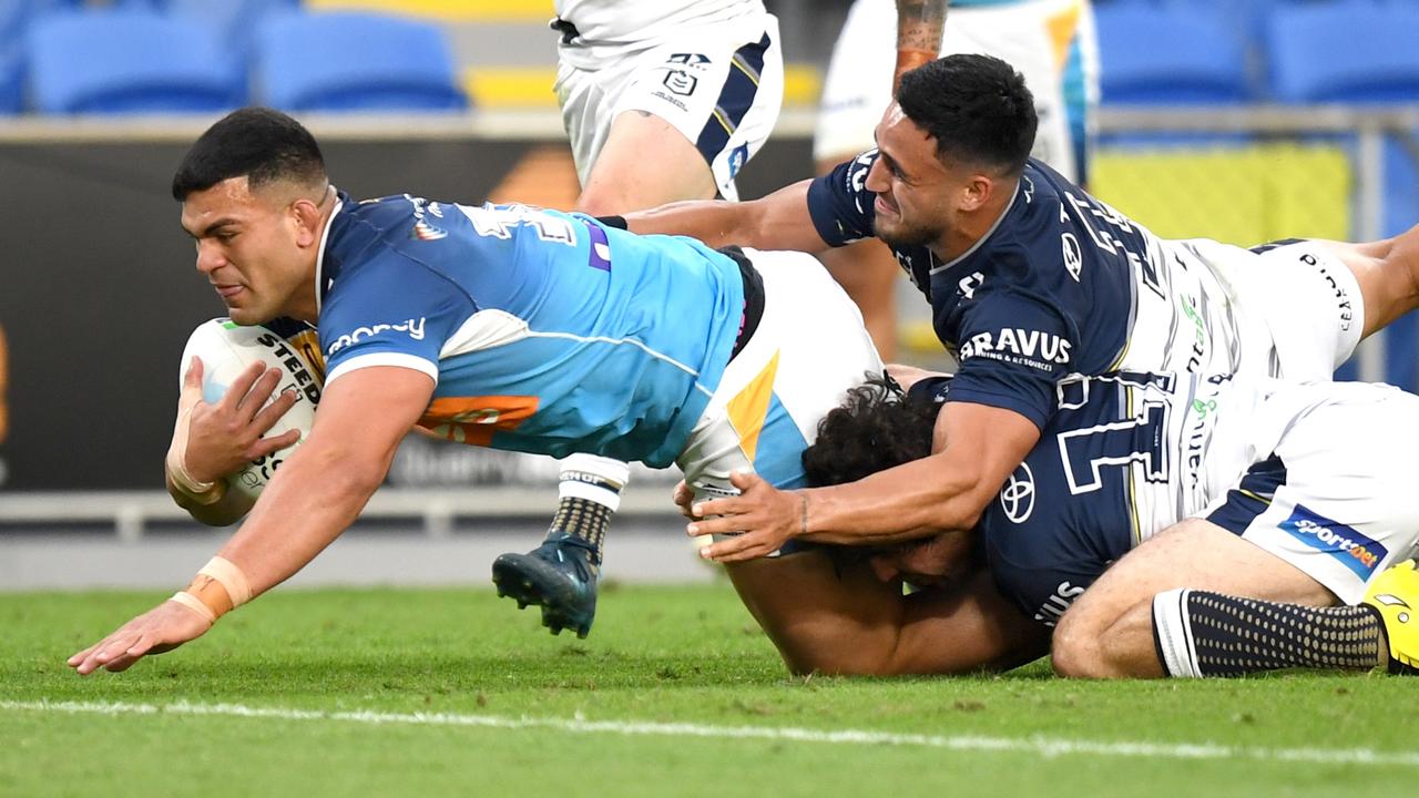 David Fifita crosses for a try. Picture: NRL Photos