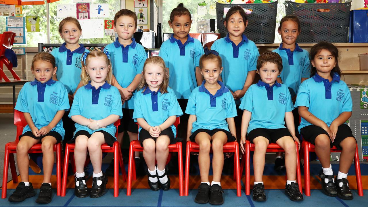 Coomera State School Prep C. Back row (l-r): Tarlai Sawyer, Loki Burgess, Otuvai Tupou, Lisa McClean, Harlow Smith. Front (l-r): Krimzyn Chappell, Tigerlily Shaw, Ivy O'Sullivan, Kira Street, Hudson Halpin, Alexis Lepou. Photograph: Jason O'Brien.