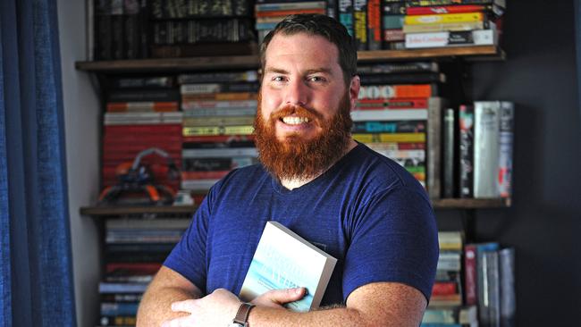 Author Ben Hobson who is nominated for CM Book of The Year is at home in Narangba. Monday September 17, 2018. (AAP image, John Gass)