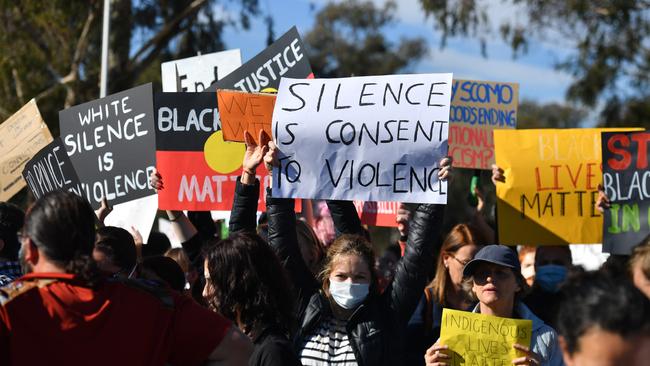 NT Police has warned protesters planning to attend a Black Lives Matter protests in Alice Springs on Saturday to not engage in violence. Picture: AAP Image/ Mick Tsikas