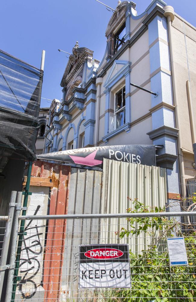 The landmark Broadway Hotel at Woolloongabba has been closed since the first of three major fires in 2010 caused extensive damage. Picture: AAP/Richard Walker