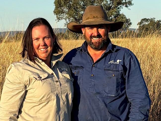 Brant and Angie Bettridge on their remote farm at Mt Wilga, QLD