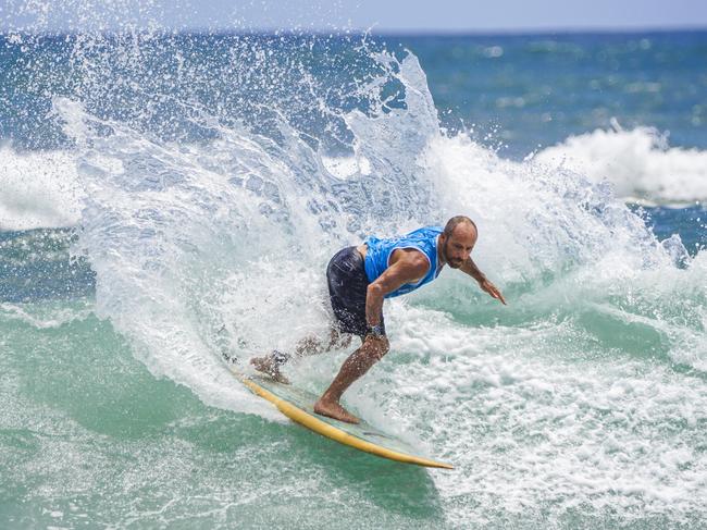 Tom Carroll in action at the 2018 Burleigh Single Fin Classic. Picture: Luke Sorensen