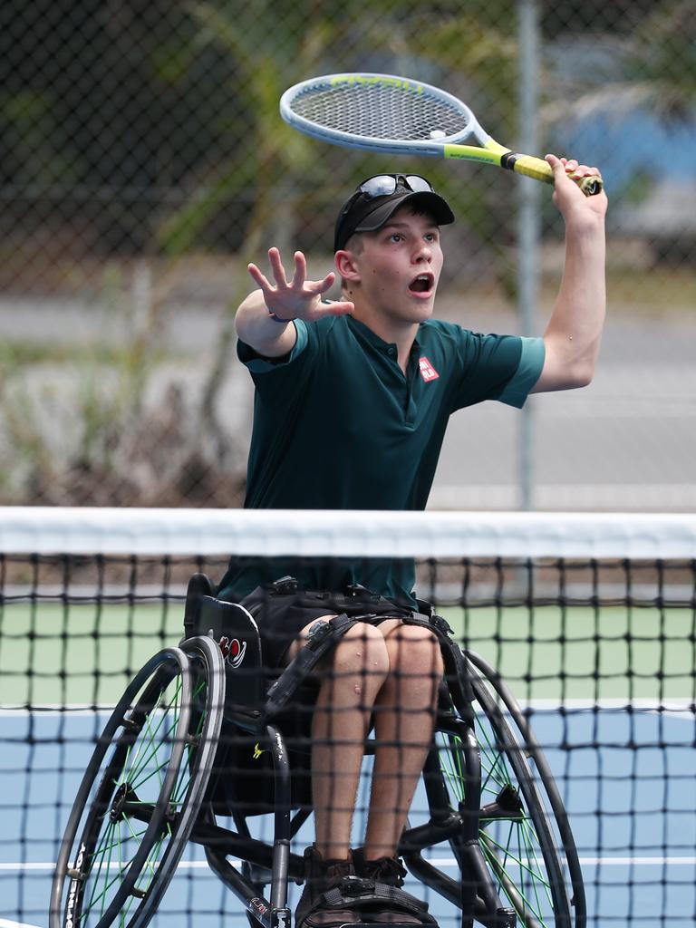 Cairns wheelchair tennis player and St Andrew's Catholic College student Ben Wenzel, 14, will compete in the Australian National Wheelchair Championships, held at the National Tennis Centre in Melbourne from December 3 to 5. Picture: Brendan Radke