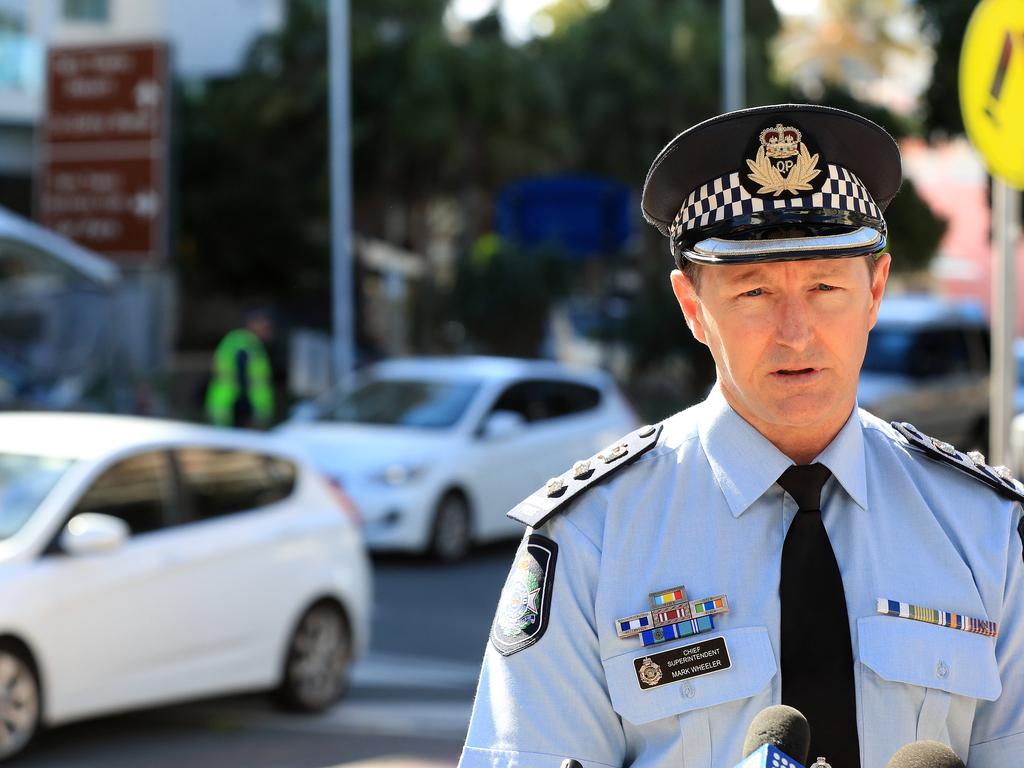 Chief Superintendent Mark Wheeler said Queensland Police at the NSW border crossing are not required to wear PPE, despite coming into contact with hundreds of people from Victoria and Sydney. Picture: Adam Head