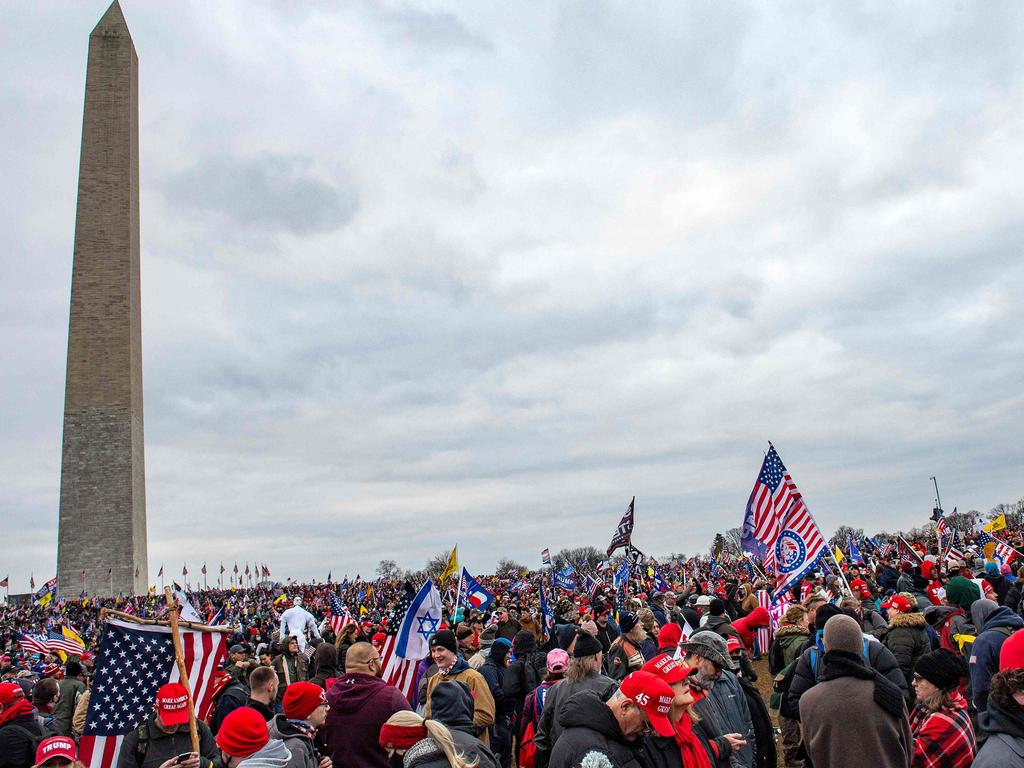 Thousands of supporters for US President Trump pack the Washington Mall for a rally. Picture: AFP