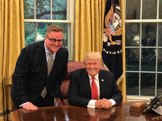 Dylan Howard with former US President Donald Trump in the White House. Picture: Shealah Craighead