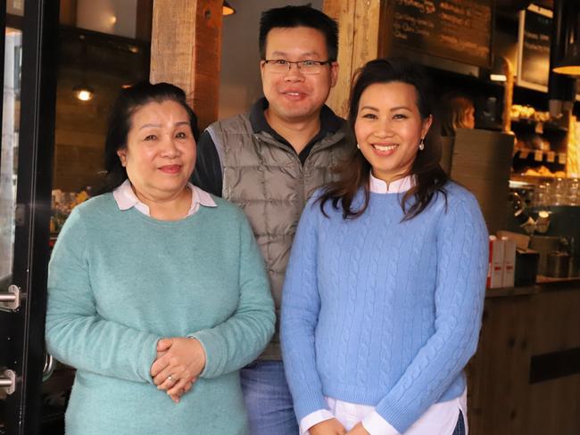 Tam Tram with her son William Tran and daughter Aimy Hoang. Picture: Jenifer Jagielski