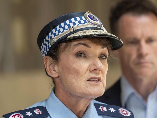 NSW Police Commissioner Karen Webb said the charges were a major development in what has been a very thorough and exhaustive investigation by detectives attached to Strike Force Pearl. Picture: NewsWire/Simon Bullard.