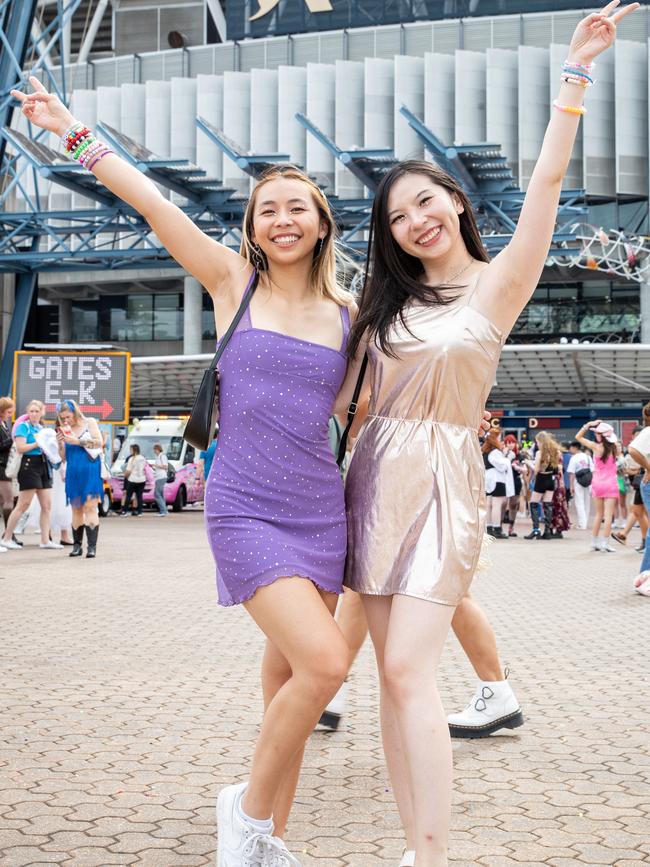 SYDNEY, AUSTRALIA - Daily Telegraph Photos February 26, 2024: Clarissa and Sophia at Taylor Swift's The Eras Tour concert held at Accor Stadium in Sydney. Picture: Christian Gilles