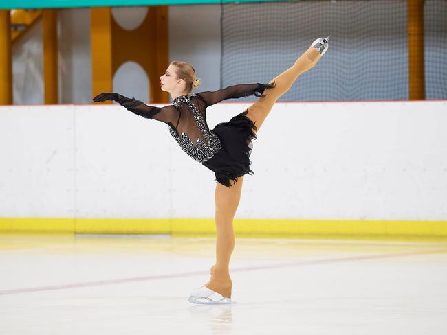 Shania Sime, now 25, was a competitive figure skater and won multiple junior championships in the ACT as a young teen. Picture: Facebook