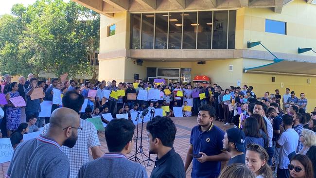 Students and university staff attended the vigil at the Casuarina campus. Picture: CDU Facebook