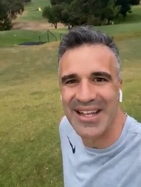 Peter Malinauskas’s first day out of isolation on Thursday. Mr Malinauskas tested positive early last week to Covid-19. He posted a video on social media: “Very nice to be out of isolation!