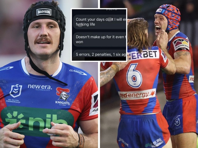 James Schiller was targeted online during the Knights' comeback win on Thursday night. Image: Getty/Instagram