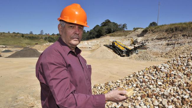 Jeff Champion pictured at Champions Quarry, Wyrallah Road, Tucki.