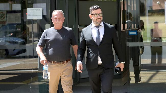 Ristevski, with a support person, outside court. Picture: Jeremy Piper