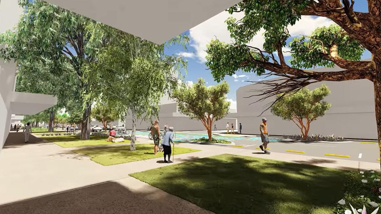 Screenshots from a flythrough developed by GHD of the City of Darwin’s Smith Street Streetscape makeover. Picture: GHD