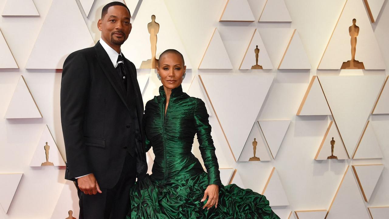 Will and Jada on the Oscars red carpet, before it all went downhill. Picture: AFP