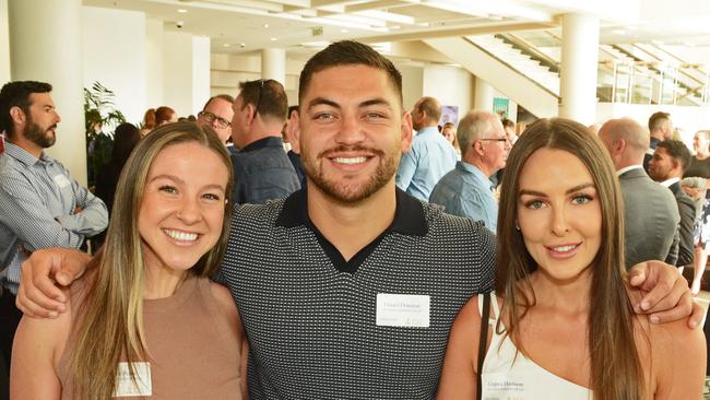 Taylor Peake, Daniel Donovan and Gypsea Harrison at TSS Foundation Business Breakfast at Sheraton Grand Mirage Resort, Main Beach.  Pic: Regina King (copyright restrictions apply 07 55322193). "FEES APPLY, ONE TIME USE, NO ON-SELL OR ON-PASS". Pic for The Inside Word GC Bulletin ONE TIME USE ONLY. Please call for permission to use