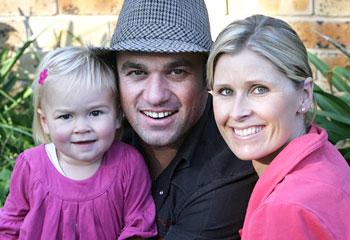 Family man ... Shannon Noll with his wife Rochelle and daughter Sienna.