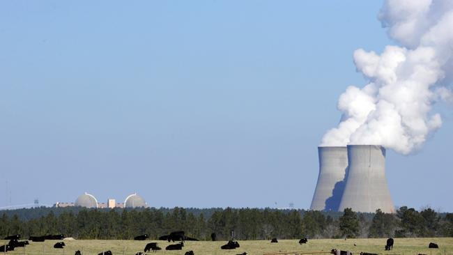 epa05874675 (FILE) - A file picture dated 17 February 2010 shows cattle grazing in the shadow of the cooling towers for Georgia Power's Plant Vogtle nuclear power plant that use the Westinghouse AP1000 advanced pressurized water reactor technology, Waynesboro, Georgia USA. Media reports on 28 March 2017 state Westinghouse, that is owned by Japanese Toshiba Corporation, may be in the process of fi