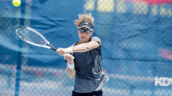 Sam Stosur training in Carrara ahead of the Brisbane International. Picture: Jerad Williams