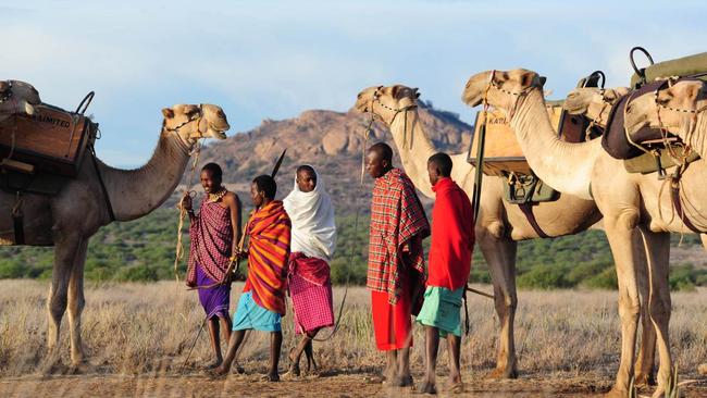 Join a camel safari in the Kenyan Desert. Image: Supplied.