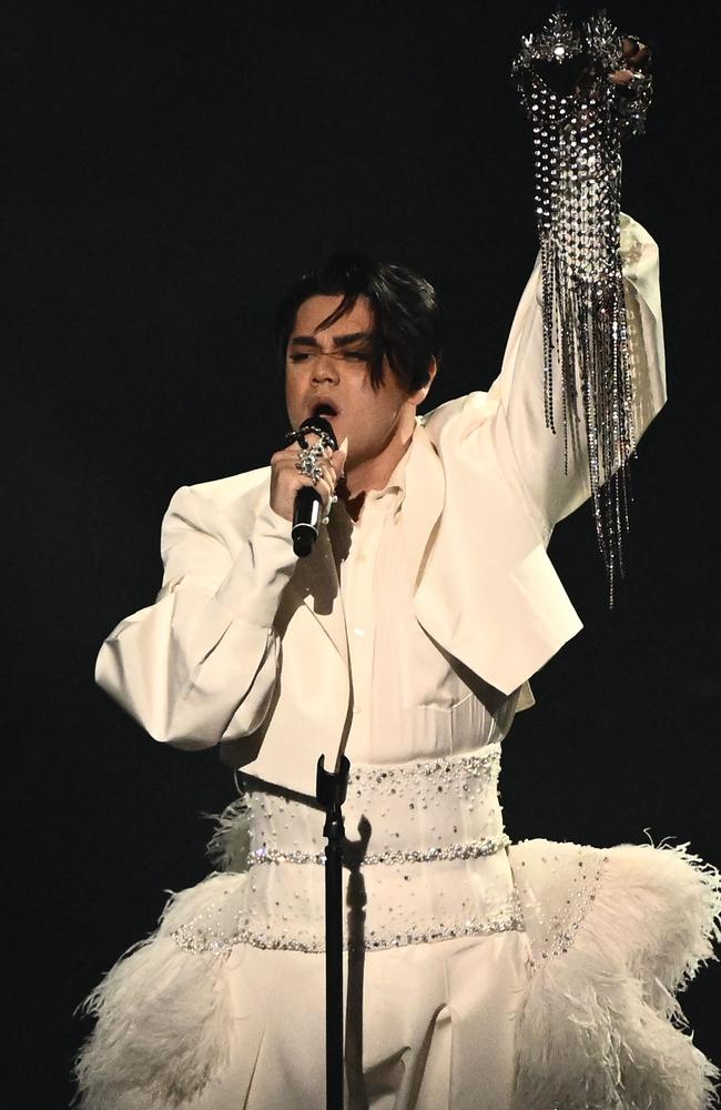 Sheldon Riley on stage in Turin. Picture: Marco Bertorello / AFP