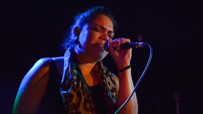 Jacinta Price performing at Music NT's intune conference. SUPPLIED