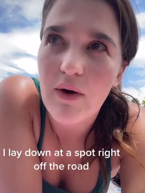 Savannah Sims was sunbaking on a beach in Hawaii when she was approached and asked to leave the beach. Picture: TikTok/savysimsyo