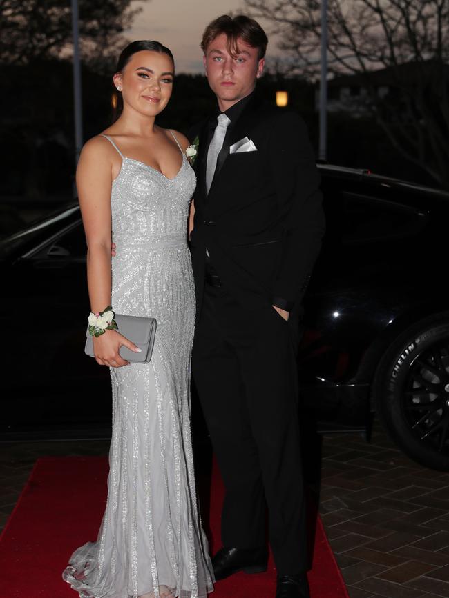 Zakk Leslie, 17, and Kailey Wagstaff, 18, at the Ormeau Woods School formal at Links Resort, Hope Island. Picture: Glenn Hampson