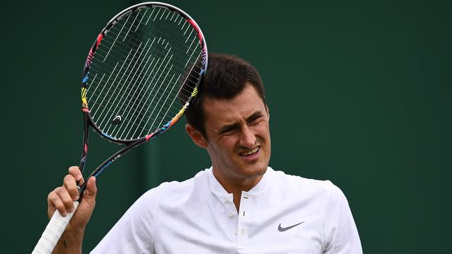 Bernard Tomic during his first-round loss to Germany's Mischa Zverev at Wimbledon. Photo: AFP