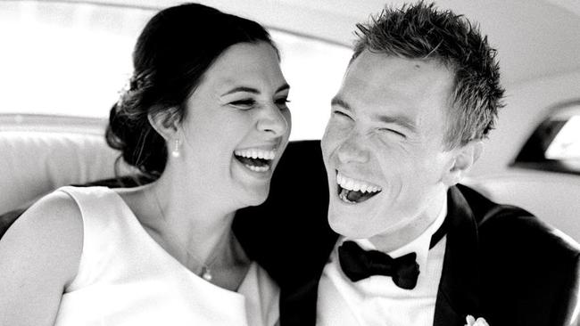 Rohan Dennis and Melissa Hoskins from their social media accounts . Wedding