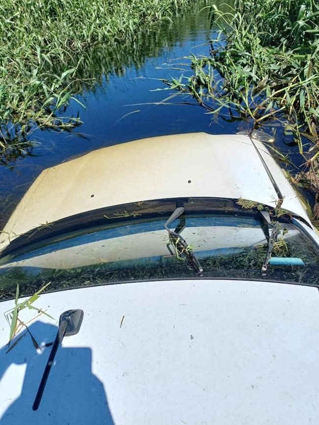 Raed Zannoun’s car submerged in the water. Picture: Raed Zannoun