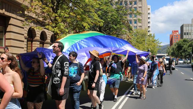 TasPride pride march Hobart 2025. Picture: Elise Kaine