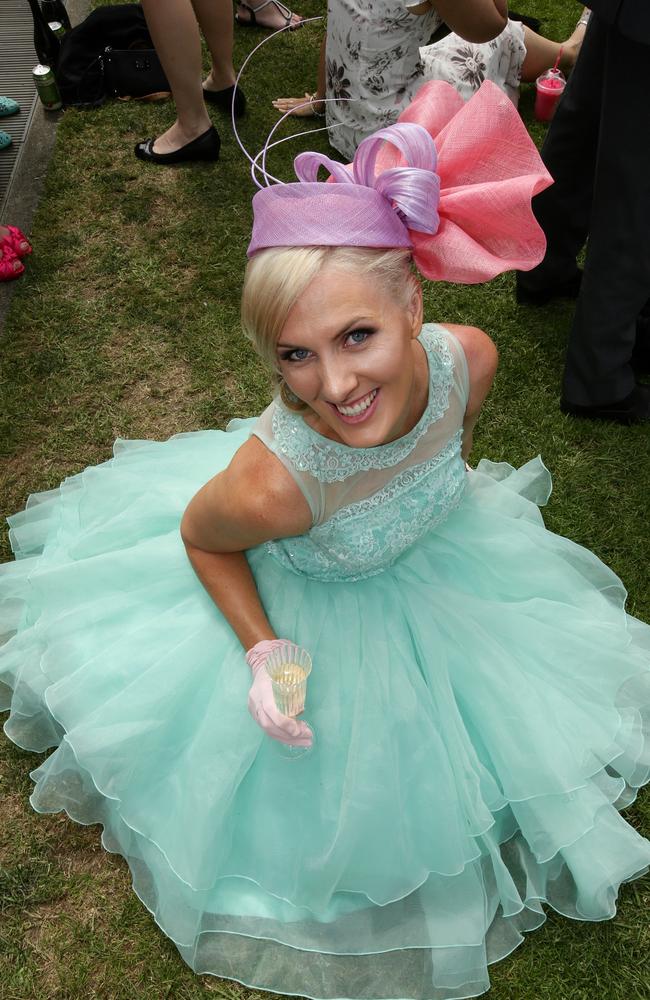 2015 Melbourne Cup Day colour at Flemington Racecourse .Colour at cup L to R Nerida Beard from Perth . Picture: Andrew Tauber