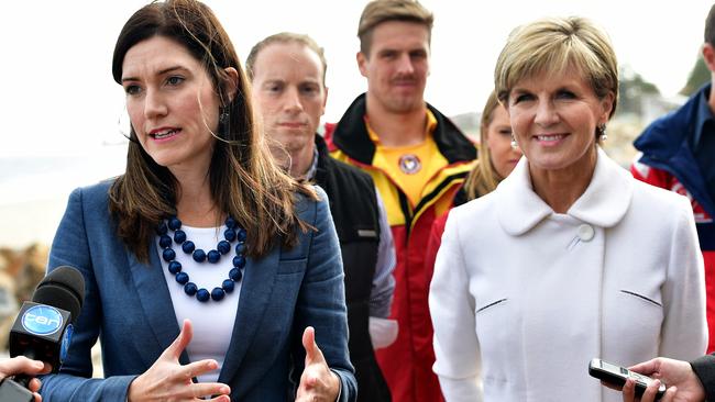 Member for Boothby Nicole Flint, pictured with Julie Bishop is one of just two SA MPs who do not own residential investment properties. Picture: Keryn Stevens