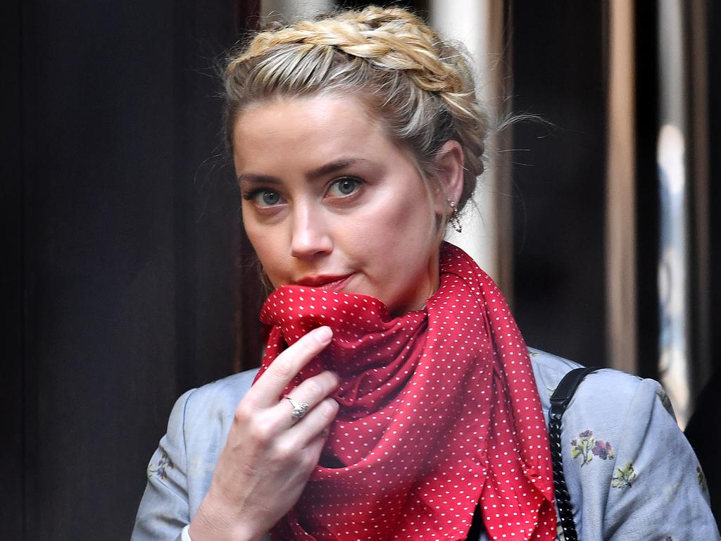 Amber Heard arriving at court where she took the witness stand in London. Picture: Gareth Cattermole/Getty Images