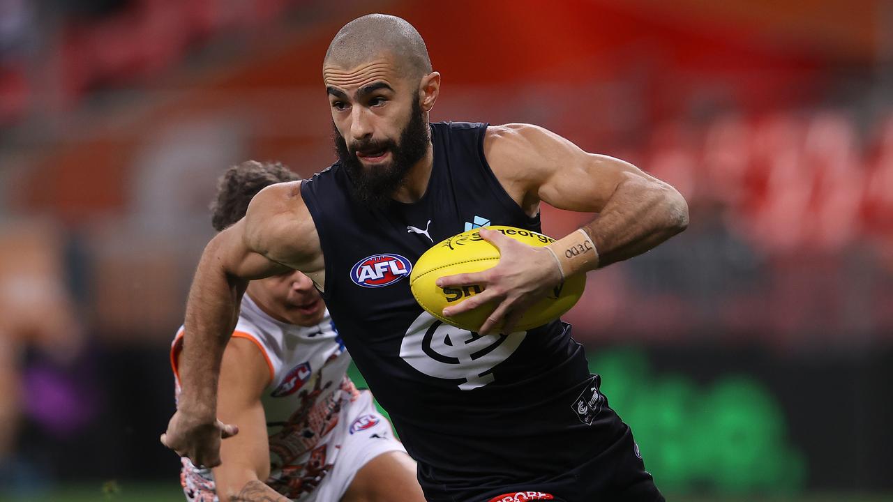 The Giants’ out-tackled the Blues on Saturday night. Picture: Mark Kolbe/Getty Images