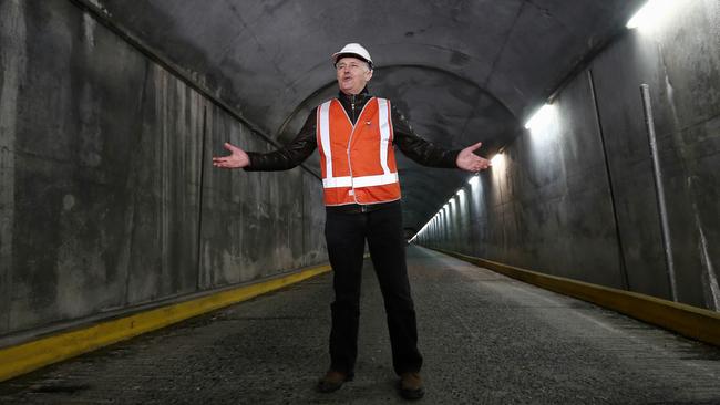 Former Prime Minister Malcolm Turnbull during a visit to Snowy Hydro in Cooma. Picture: Alex Ellinghausen/Fairfax/POOL