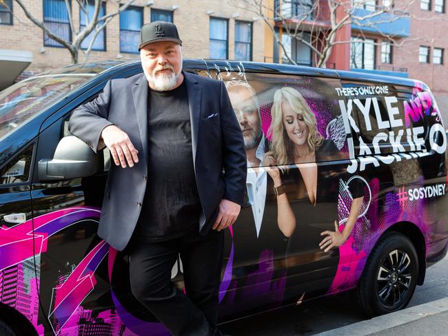 Kyle Sandilands with the new KIIS Thunderbird vehicle in Pyrmont. Still, number one.