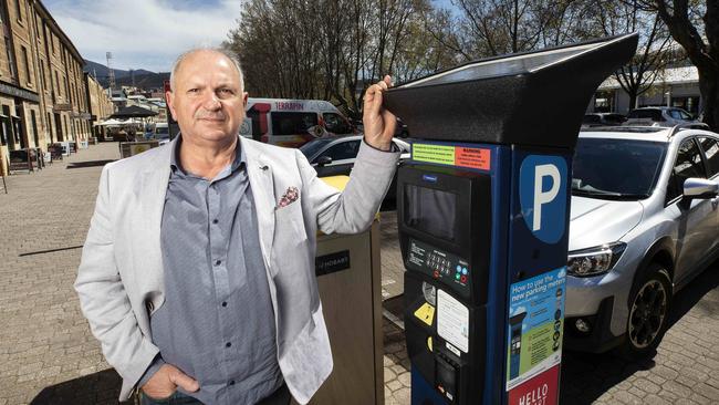 Ald Marti Zucco presented a 3700-signature petition to council calling for action on parking meter costs. Picture: Chris Kidd