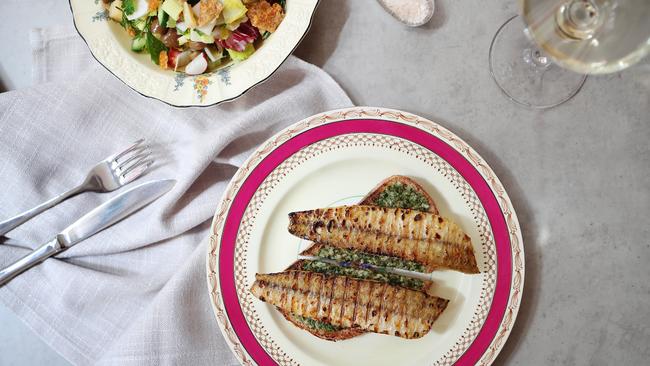 Posh toast: Blistered fish on caper sourdough. Picture: Rebecca Michae