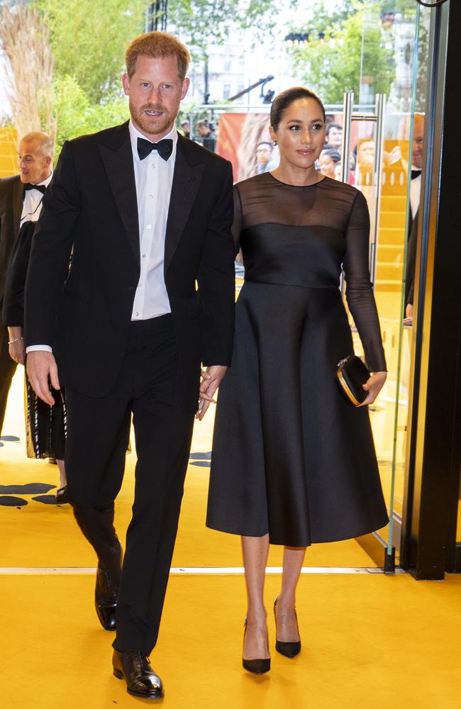 Prince Harry and Meghan at the European Premiere of Disney's "The Lion King". Picture: Niklas Halle'n-WPA Pool/Getty Images